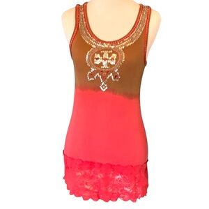 Basil & Maude embellished ombré mini dress